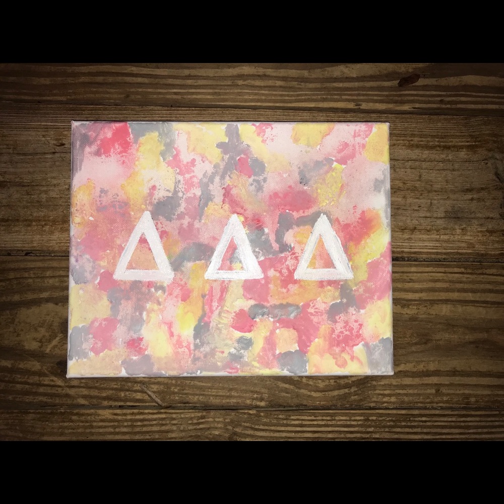 Tri Delta watercolor canvas